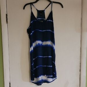 Blue & White Tie Dye Swim Suit Cover Up